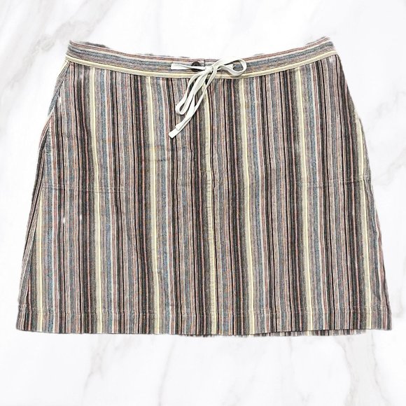 Christopher & Banks Women's 100% Cotton Striped‎ Drawstring Skirt, Size 14 - Picture 1 of 7